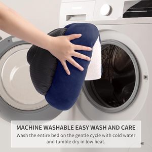 Cama redonda antideslizante resistente al agua con cojín para gatos y perros con tela duradera lavable y súper suave - Product Image 3