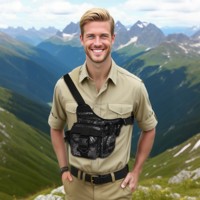 Sac de poitrine tactique léger, sac banane, sac de selle imperméable en Oxford pour hommes et femmes, cadre interne pour les sports de plein air