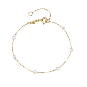 Hot Selling 925 Sterling Silver Ins Style Pearl Stacking Temperament Gold Bracelet Fine Elegant Bracelet Designed For Women
