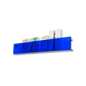 Kệ sách acrylic, Klein màu xanh, kệ trưng bày acrylic, phong cách tối giản, trang trí nhà sách, kệ sách treo tường,.
