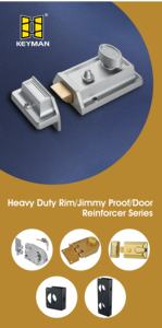 キーマンセキュリティ高安全リムドアロックナイトラッチ真鍮シリンダーサムターンリムデッドロック室内ドアデッドボルトロック - Product Image 5