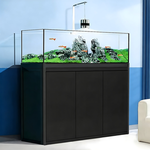 Pecera Rectangular Grande de Vidrio Jinjing Ultra-Blanco con Filtro Integrado de Separación Húmedo-Seco en la Parte Inferior, Todo en Uno, para Peces <span class=keywords><strong>Ranchu</strong></span> - Product Image 1