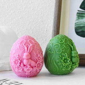Easter Egg Rabbit Silicone Candle Mold Candle Making Supplies Easter Bunny Aroma Soap Plaster Chocolate DIY Clay <b>Crafts</b> - Product Image 4