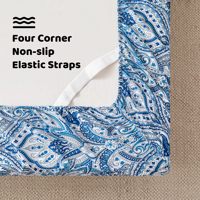 Aoyatex RTS Fabricants de draps de lit en Chine, ensemble de draps de lit imprimés à motif paisley bleu, taille complète, microfibre, draps de lit imprimés floraux
