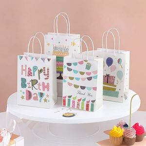 Bolsas de Papel Kraft Creativas con Dibujos Animados para Cumpleaños, Bodas, Festivales y Fiestas, con Logotipo Personalizado para Regalos de Boda, Cumpleaños y Festivales - Product Image 1
