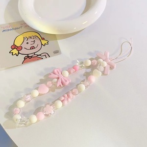 Coréen mignon charme ours amour coeur nœud papillon chaînes de téléphone pour <span class=keywords><strong>iPhone</strong></span> femmes filles <span class=keywords><strong>bijoux</strong></span> sangle perlée lanière cordon suspendu Bracelet - Product Image 4