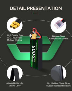 גבוה פרץ 5000mah 11.1v 14.8 <span class=keywords><strong>22.2v</strong></span> סוללת ליתיום ליון סוללה 50c 100c 120c 3s1p 6s1p עבור מירוץ/rc צעצוע מכונית מזל ט "ט מהירות גבוהה - Product Image 3