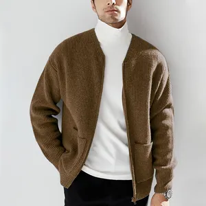 Cardigan con Logo personalizzato a manica lunga con cerniera completa 7gg maglione lavorato a maglia Cardigan da uomo