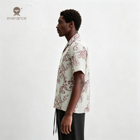 Chemise pour homme en mélange de rayonne, motif tourbillon bordeaux, 128 cm, style paisley floral cubain, idéale pour les vacances