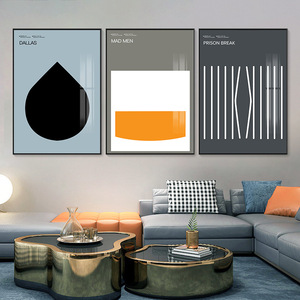 Art mural en porcelaine abstrait minimaliste à 3 panneaux, affiche géométrique moderne pour le salon, <span class=keywords><strong>d</strong></span>écoration de la maison - Product Image 4