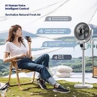 Ventilateur de sol électrique intelligent à chargement USB à commande vocale pour la maison, l'extérieur, l'hôtel et le camping-car en matière plastique