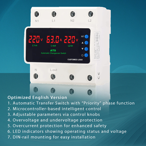 Protector de Sobretensión/Subtensión Soltree ATS, Interruptor de Transferencia Automática de Doble Potencia con Pantalla de Tres Vías, Corriente Trifásica 63A 80A <span class=keywords><strong>100A</strong></span> - Product Image 2