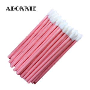 Abonnie Disposable Lip Brush Plastic Handle Synthetic Fibers 50 Pcs Lips <b>Makeup</b> <b>Tool</b> - Product Image 1