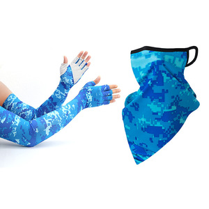 Cycling Arm Sleeves With Triangular Scarf Set UV Protection Breathable Outdoor Unisex Adult Ice Silk Face Mask - Product Image 4