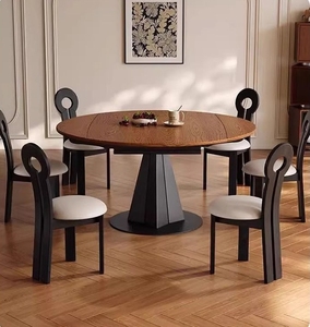 Bằng Gỗ Hàng Đầu Vòng Mở rộng Bàn Ăn Đặt <span class=keywords><strong>4</strong></span> 6 Chỗ Ngồi Bằng Gỗ Đồ Nội Thất Phòng Ăn Bàn Gỗ - Product Image 1