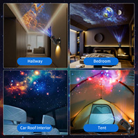 Mini projecteur intelligent Galaxy, lampe murale 2 en 1, lampe de projection de planétarium, lampe de nuit LED multifonction rotative pour intérieur et extérieur
