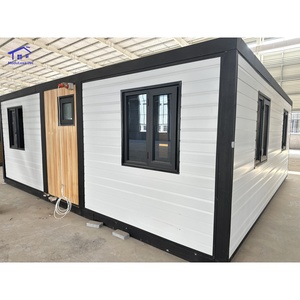 บ้านคอนเทนเนอร์สำเร็จรูปพับได้ ขยายได้ หรูหรา พร้อมผนังกระจก สำหรับร้านกาแฟ - Product Image 1