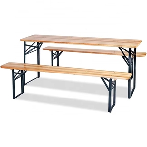 Juego de Mesa de Cerveza Plegable de Madera de 3 Piezas para Exteriores, Playa, Camping, Cervecería, con Bancos, Precio de Fábrica - Product Image 1