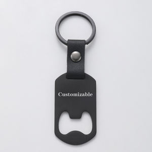 Llavero personalizado de acero inoxidable grabado con láser y abrebotellas de cerveza Logotipo de empresa de fábrica Artesanía de metal - Product Image 4