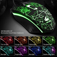 Ensemble clavier et souris de jeu mécanique filaire, clavier et souris rétroéclairés RVB russe + anglais pour joueur PC portable