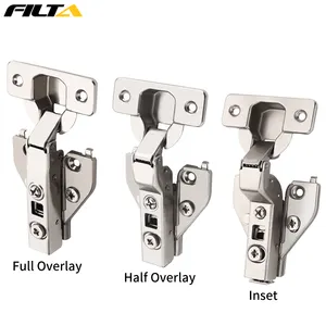 Filta meubles hydrauliques en acier inoxydable Auto papillon cuisine charnière d'armoire à fermeture douce