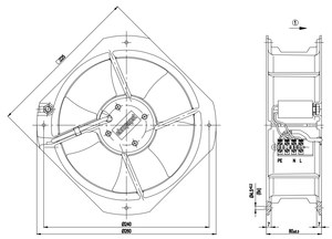 Autorisation officielle W2E200-HK38-01 230v22580 Ventilateur de refroidissement de ventilation d'armoire - Product Image 2
