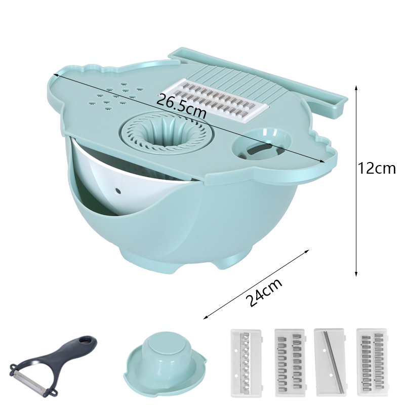 C94 7 in 1 Fruit Slicer Grater Shredders Household Multifunctional Vegetable Cutter Kitchen Accessories Drain Basket Slicers