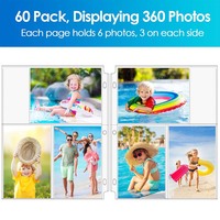 Album photo personnalisé à 3 anneaux, 4x6 pouces, feuille de protection pour cartes, 3 pochettes pour classeurs photo