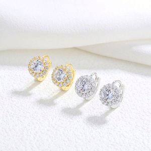 925 Sterling Silver Cute Huggie Hoop Earrings Natural Stone <b>Clip</b> Earrings for Women - Product Image 1
