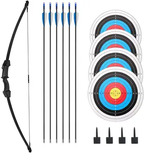 Hot sales Bow and arrow set Recurve Bow for kids attention train Outdoor Sports Game Hunting Toy Gift Bow Kit Set with 6 Arrows