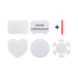 Pendentifs d'ornement en métal d'entrepôt des États-Unis Décoration de maison de Noël personnalisée Ornement en métal de coeur en vrac pour l'impression par sublimation - Product Image 1