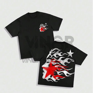 เสื้อยืดผู้ชาย New Hell Star ผ้าคอตตอน/ใยไผ่ หนัก 300 กรัม สไตล์วินเทจ กันยับ ใส่ได้ทั้งชายและหญิง คอกลม แขนสั้น - Product Image 4