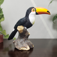 Ornement d'oiseau toucan en résine, figurine et statue d'animal de taille standard