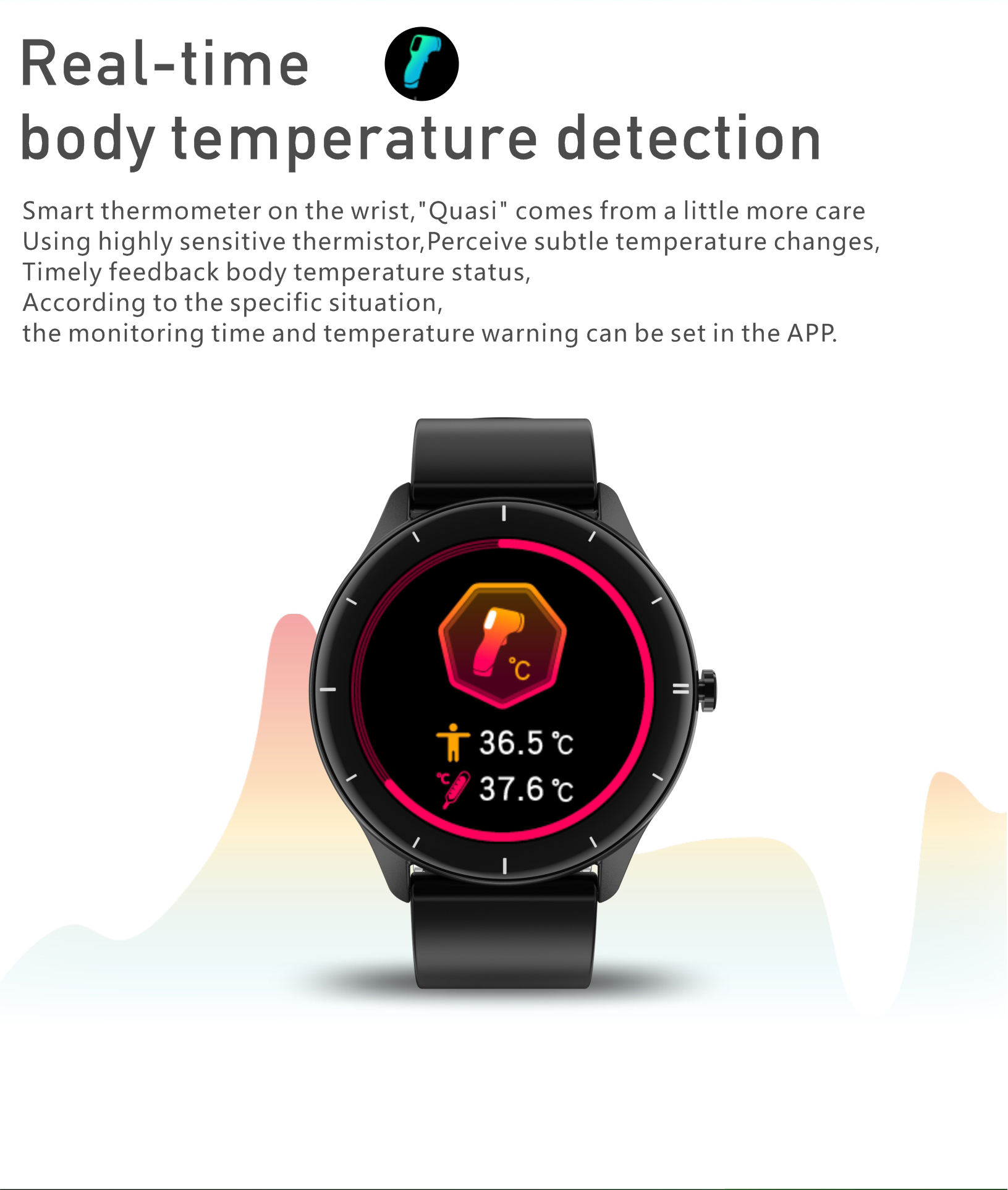 Temperature Sensing Galaxy Watch Thermometer Q21 Smart Watch
