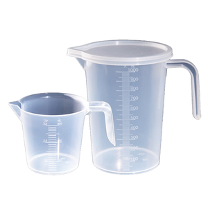 Laboratory Grade Plastic <b>Measuring</b> <b>Cup</b> With Lid 1000Ml And 250Ml <b>Set</b> For Precise <b>Measurement</b> - Product Image 1