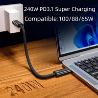 Câble USB4 DFX 120 Gbps 1M 240W Câble coaxial TB5 compatible avec E-Marker pour Apple MacBook Pro Mac Studio SSD externe