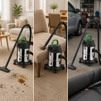 Aspirateur électrique portable professionnel K-D/W en acier inoxydable 12L/15L 1200W, avec filtre HEPA, pour usage humide/sec, idéal pour voiture et extérieur