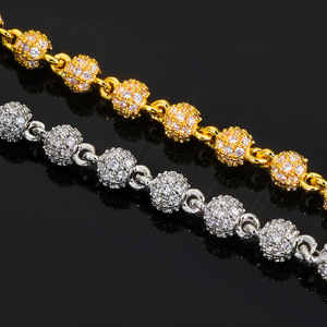 Collares de cadena de bolas con cuentas de moissanita GRA VVS al por mayor, de plata 925, estilo Hip Hop, que pasan la prueba del diamante, precio por longitud - Product Image 4