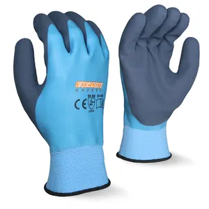 ENTE安全热卖聚酯衬里涂层乳胶沙完成手掌保护工作手套