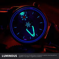 Montre-bracelet automatique à mouvement mécanique Miyota, heures errantes, pour hommes, innovante, pour affaires et loisirs, en cuir