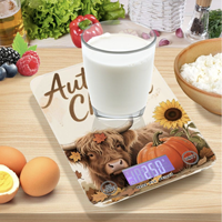 Balance de cuisine numérique personnalisée POD pour Thanksgiving, balance alimentaire en verre personnalisée pour la pâtisserie à domicile et les recettes de cuisine familiale, desserts