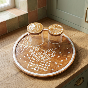 MOP inlay natural wood serving Box chocolate serving Box with acrylic and wooden lid chocolate jars - Product Image 3