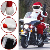 Hiver Adulte Pom Peluche Cadeau pour Hommes Femmes Crazy Outdoor Funny Santa Cycling Motorcycle Full Helmet Headgear Cover Christmas Hat