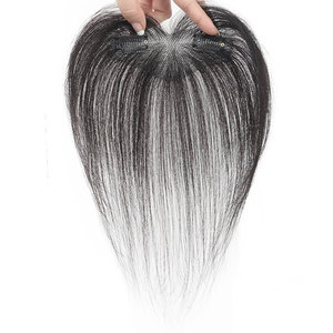 3D lụa cơ sở đóng cửa Remy tóc Topper Trung Quốc tóc <span class=keywords><strong>Top</strong></span> Head toupee với thẳng bangs mảnh clip cho phụ nữ - Product Image 3