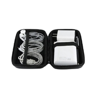 Étui multifonction tout-en-un en EVA pour câble organisateur d'écouteurs antichoc Bluetooth pochette de rangement d'outils noir pour écouteurs