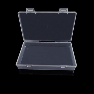 Caja de almacenamiento rectangular transparente de 15,4 cm x 9,2 cm x 3 cm para herramientas, piezas, accesorios, tarjetas, contenedor organizador de escritorio - Product Image 4