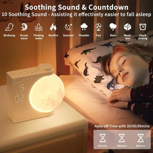 Simulated Sunrise Wake Up Alarm Clock With Moon Night <b>Light</b> And White Noise <b>Sleep</b> Aid For Study Desk Use - Product Image 3