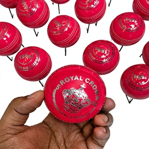 Ball de cricket en cuir rose de haute qualité, durable, 156 g, idéal pour les jeux T2O en extérieur, logo personnalisé, livraison directe d'usine. - Product Image 1