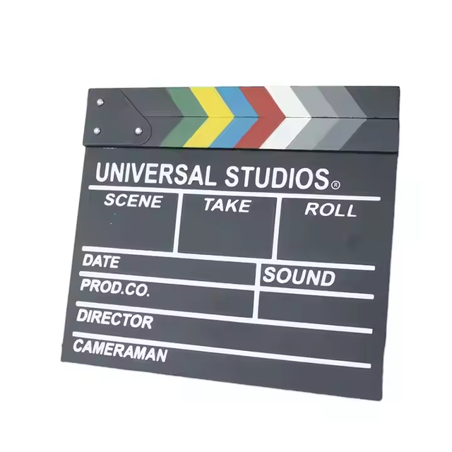 Movie Directors Clapboard Photography Studio Video TV Acrylic Clapper Board Dry Erase Film Slate Cut Action Scene Clapper