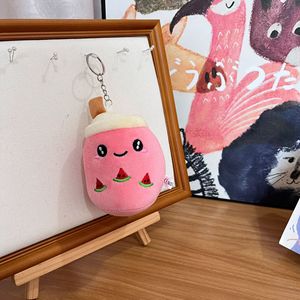 Llavero de peluche de té de burbujas <span class=keywords><strong>Boba</strong></span>, colgante de taza marrón con perlas, muñeco de peluche suave para <span class=keywords><strong>mochila</strong></span> y regalo - Product Image 4